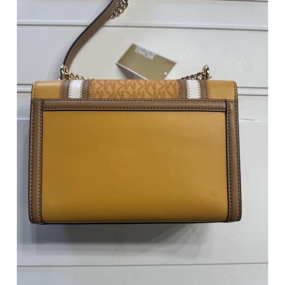 Michael Kors Whitney Medium Flap Chain Shoulder Bag Golden Rod Multi Nwts $598 - Picture 6 of 7